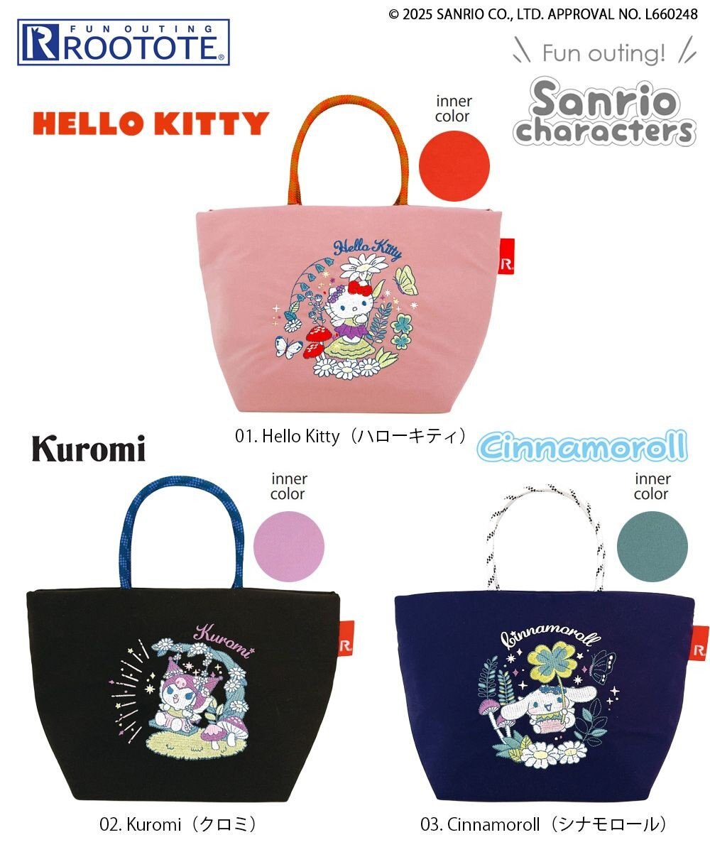 ROOTOTE 8490【キティ/シナモロール/クロミ】 IP.デリ.サンリオキャラクターズ-A 