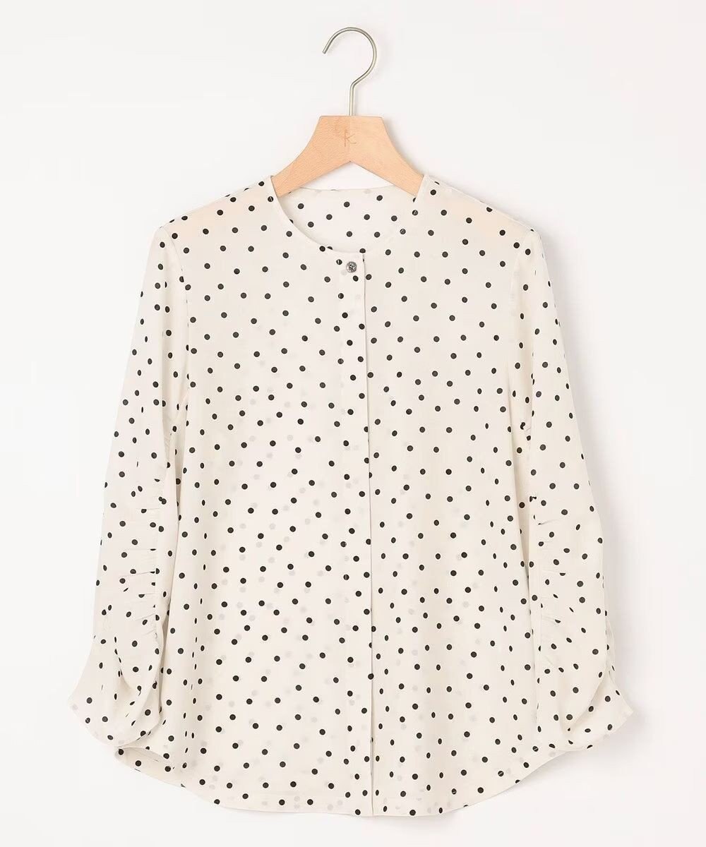 組曲 ドットジョーゼットプリント ブラウス 