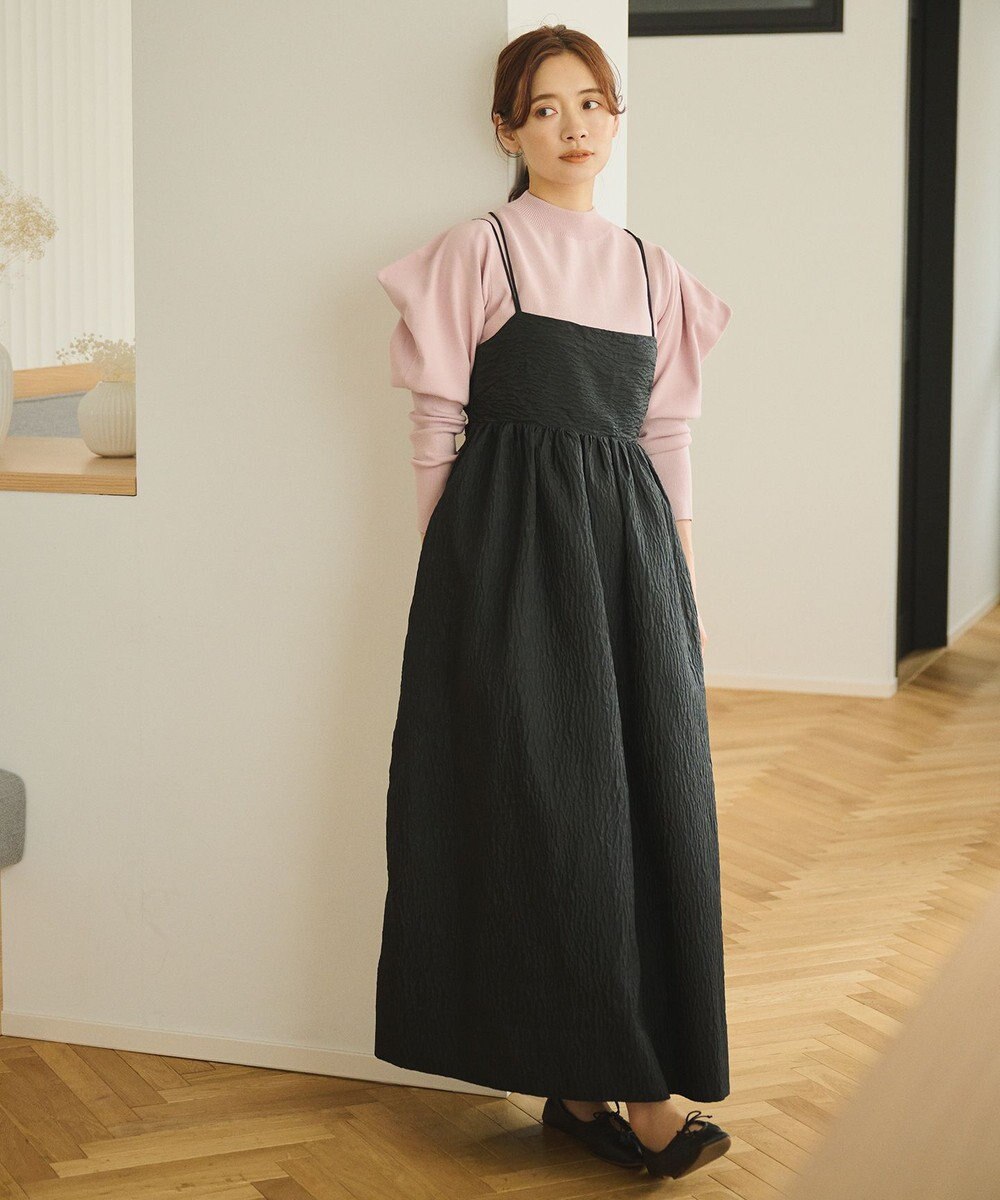 #Newans 【洗える】スクエアショルダーポイントニット 