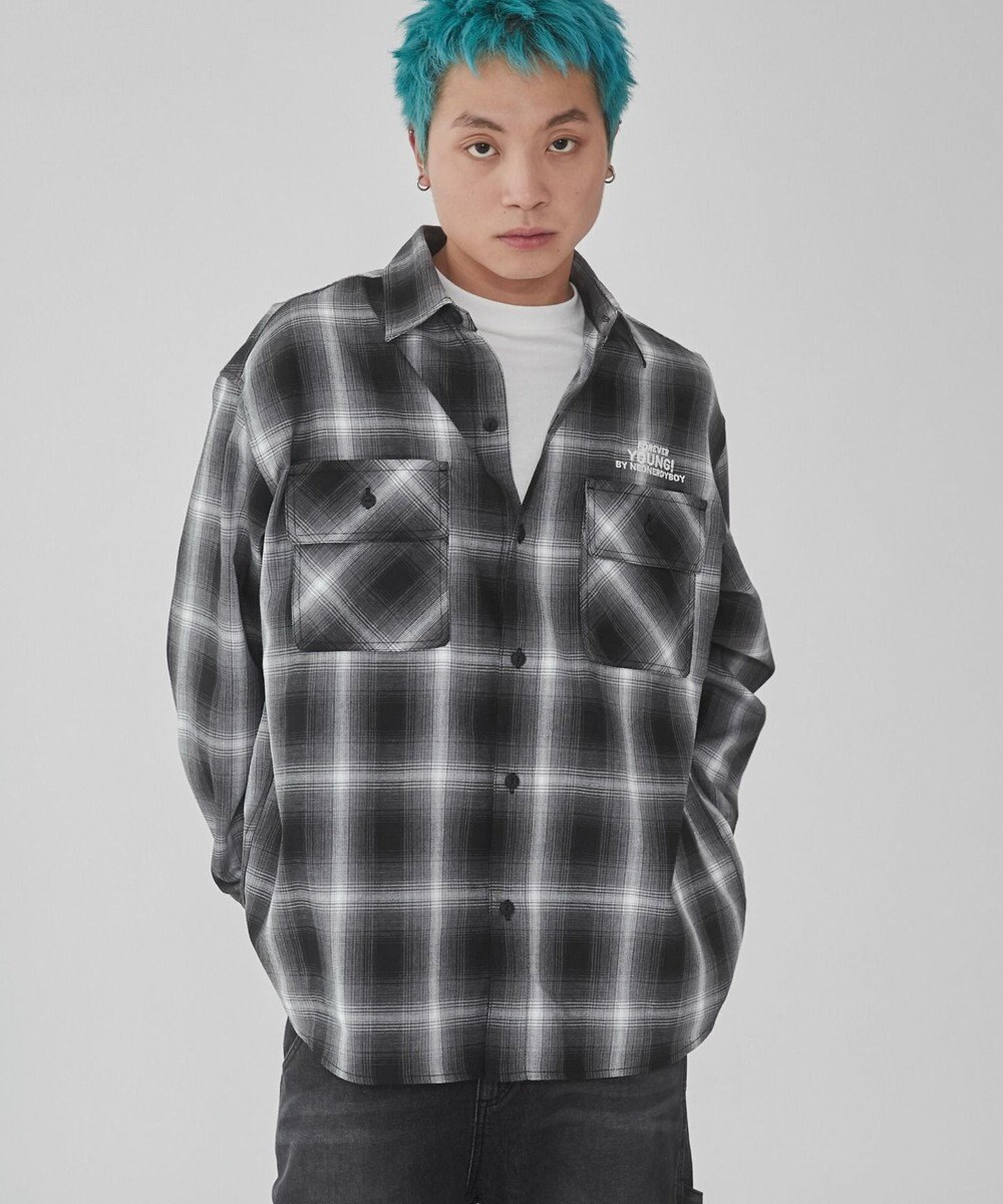 WEGO 【ユニセックス着用ITEM】グラフィックオンブレチェックシャツ（LS） 
