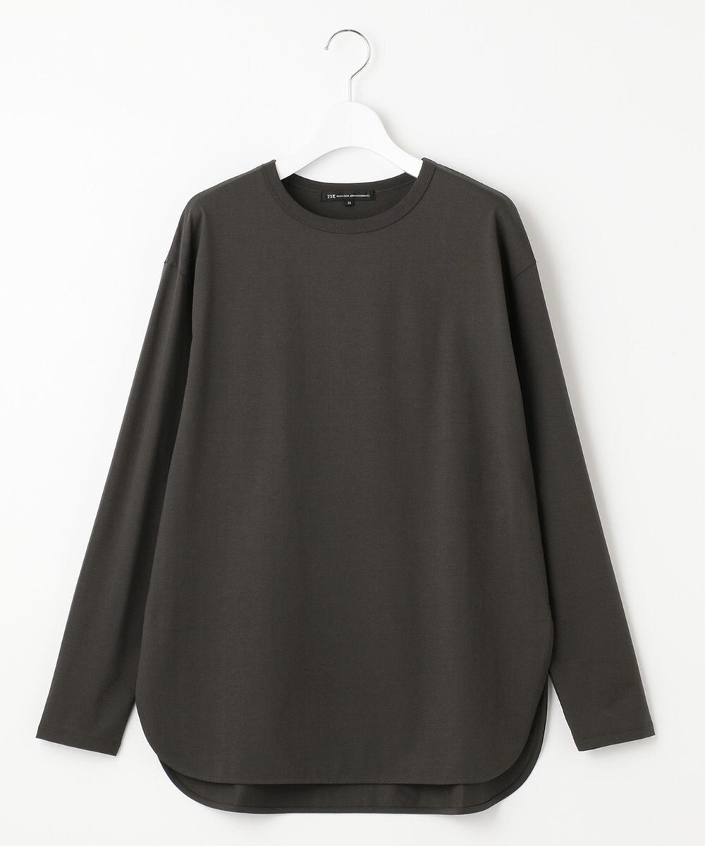 23区 S 【大好評素材/洗える】コットンベアジャージー ロング Tシャツ 