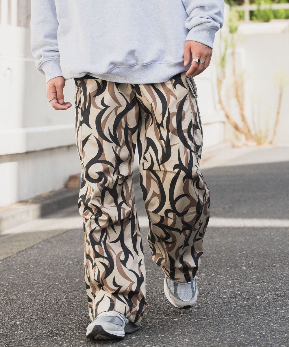 WEGO 【ユニセックス着用ITEM/SMLサイズ展開】ワイドカーゴパンツ 