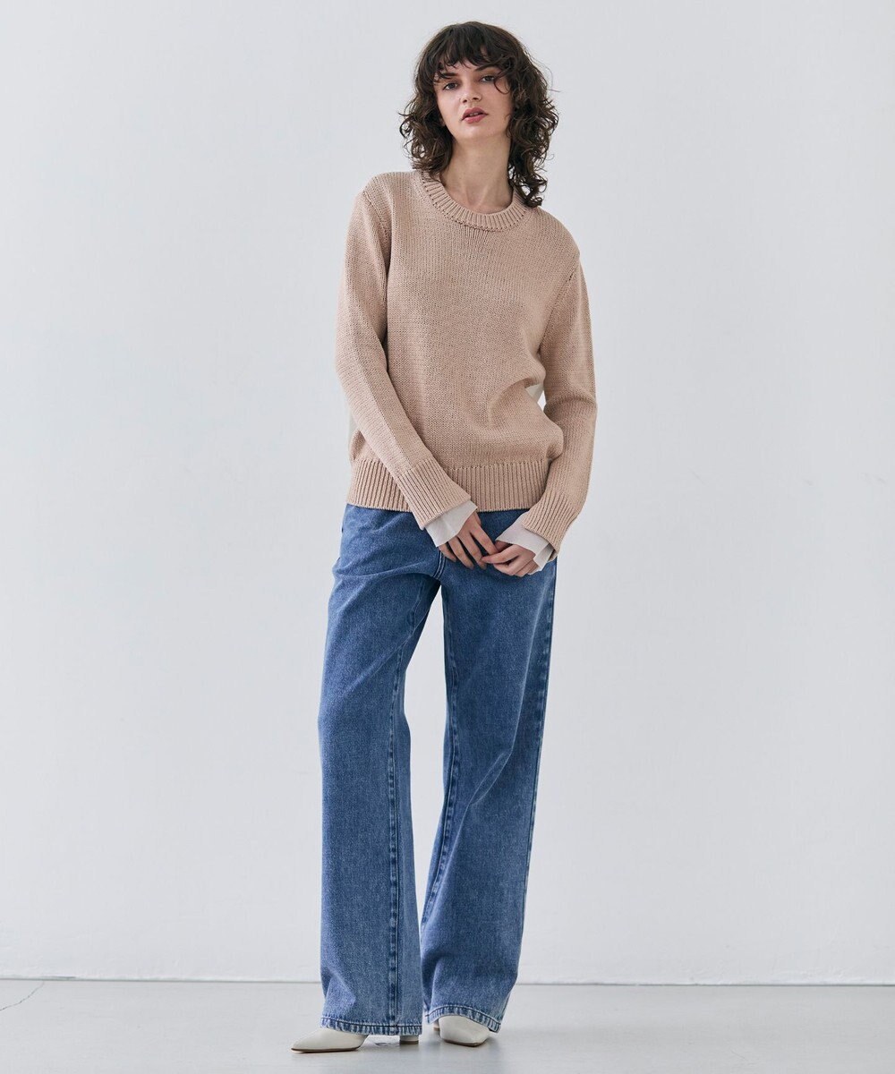 BEIGE， 【洗える・SPRiNG 3月号掲載】FICUS / デニムワイドストレートパンツ 