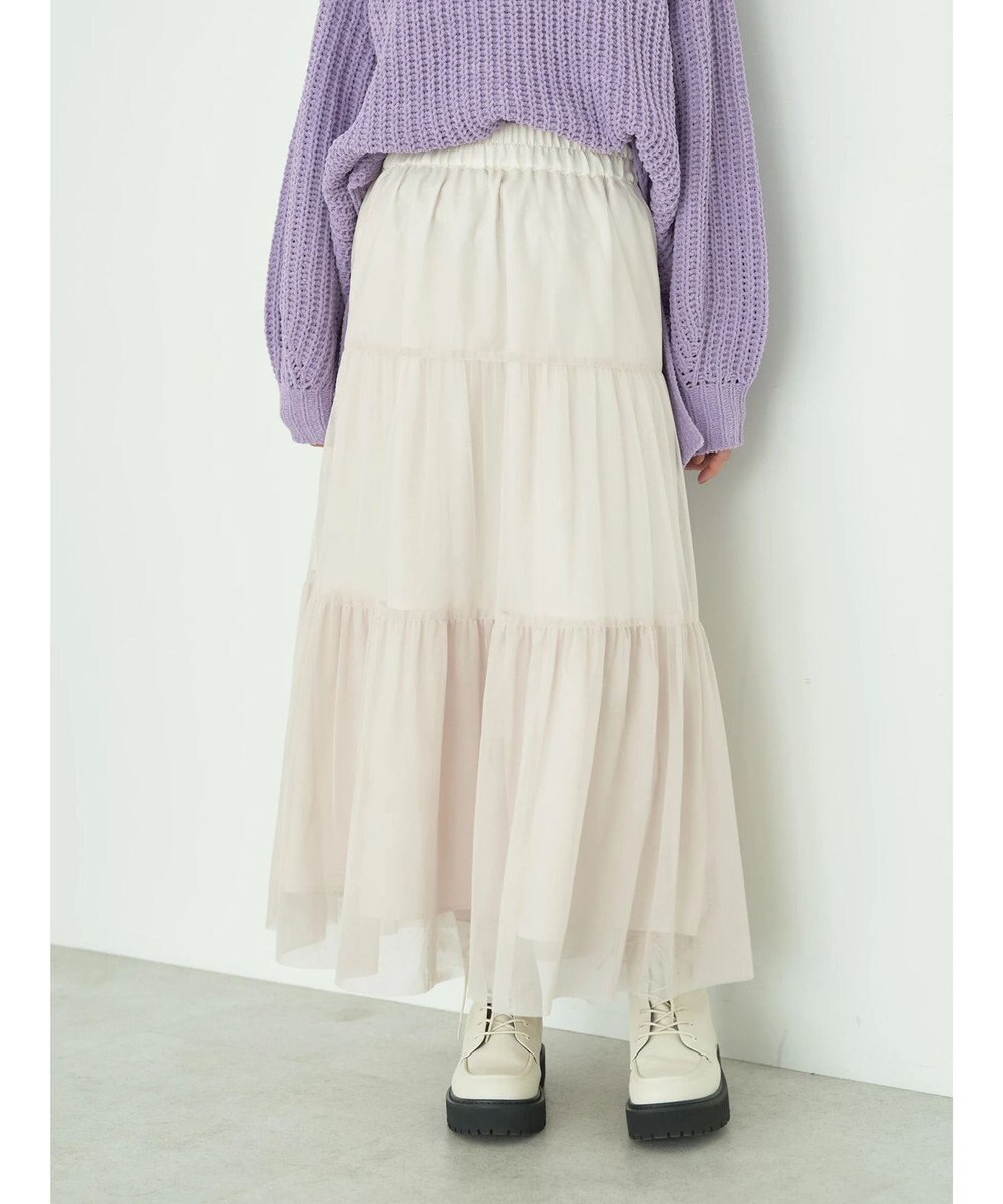 earth music&ecology ティアードチュールスカート 