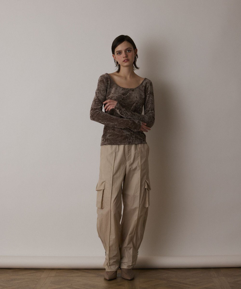 GRACE CONTINENTAL ナイロンジップカーゴパンツ 