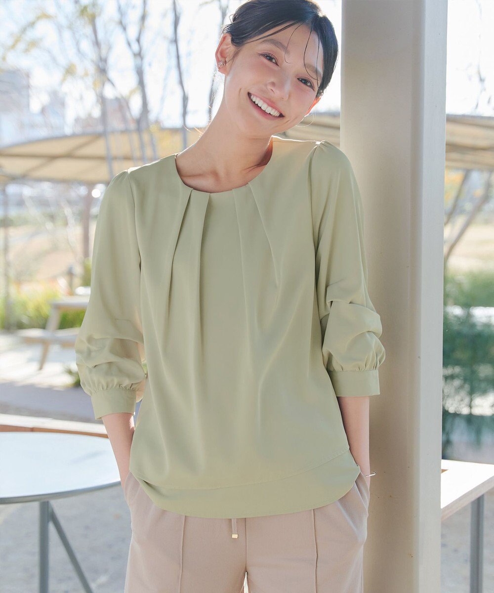Tiaclasse つまみタック袖レイヤードブラウス 