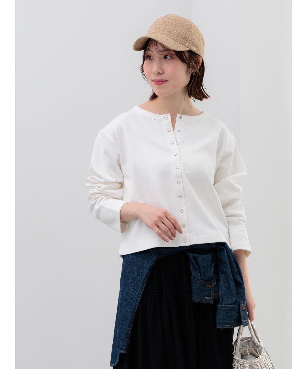 Te chichi カットソークルーネックカーディガン 