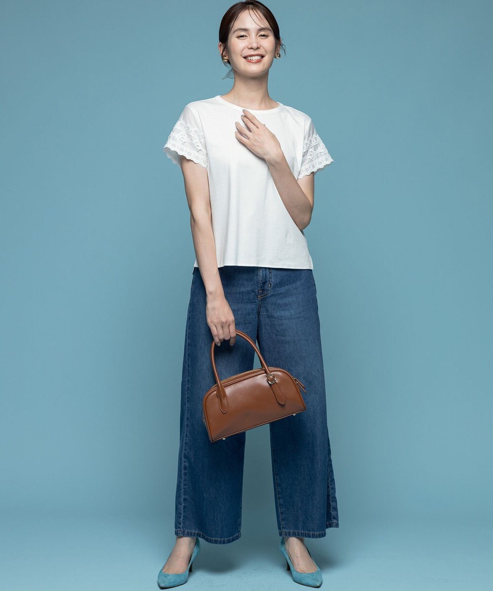 組曲 レーススリーブシルケット カットソー 