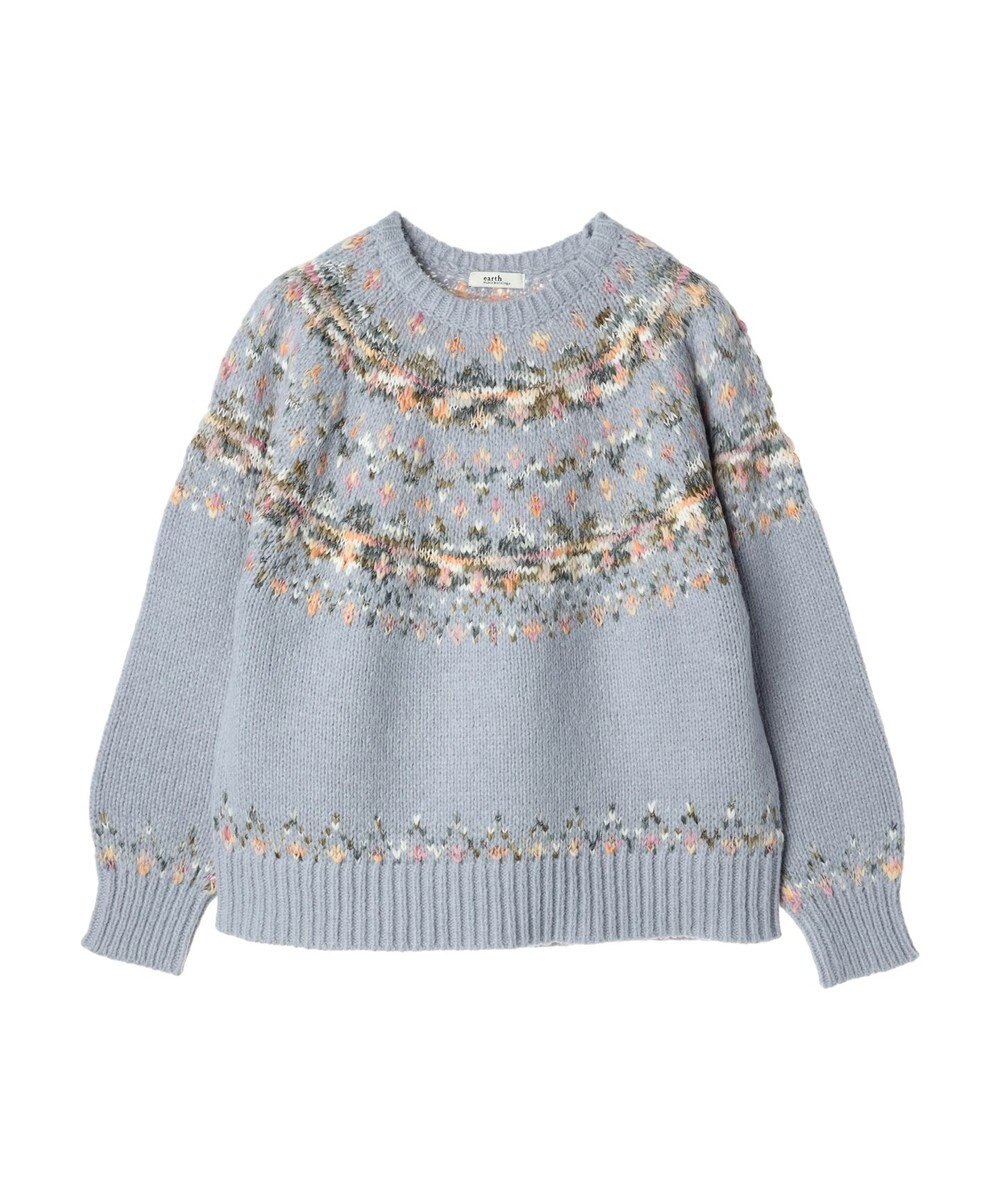 earth music&ecology スラブヤーンノルディックプルオーバー 