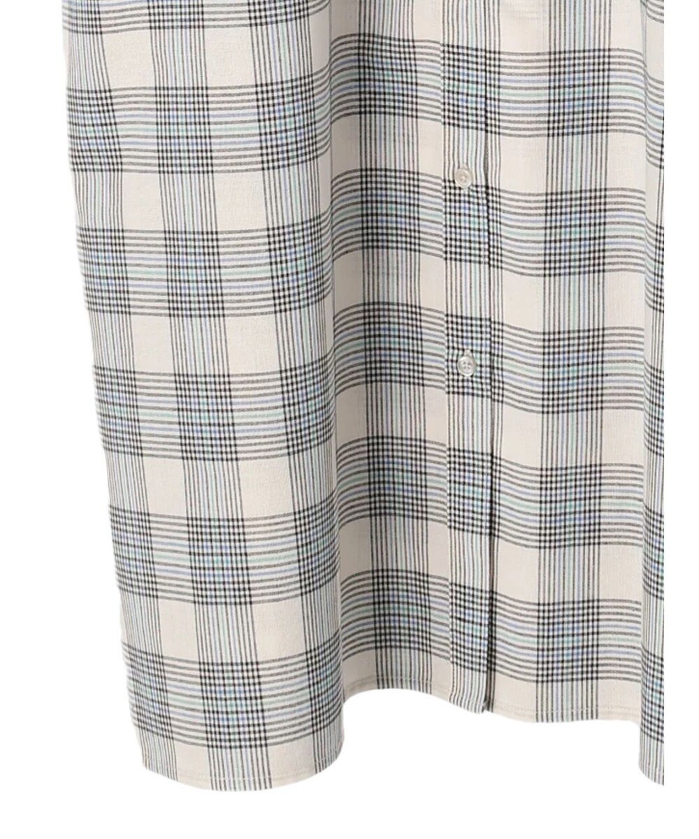 Green Parks 綿麻混バンドカラーシャツワンピース 