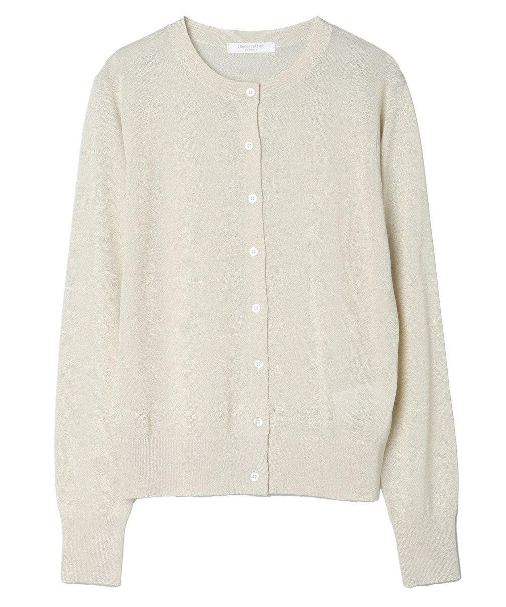 Green Parks ラメクルーネックカーディガン 