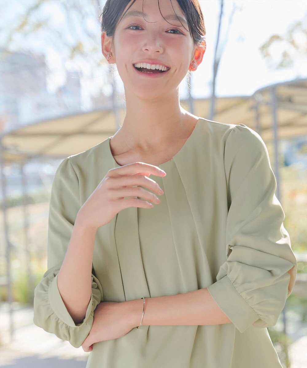 Tiaclasse つまみタック袖レイヤードブラウス 