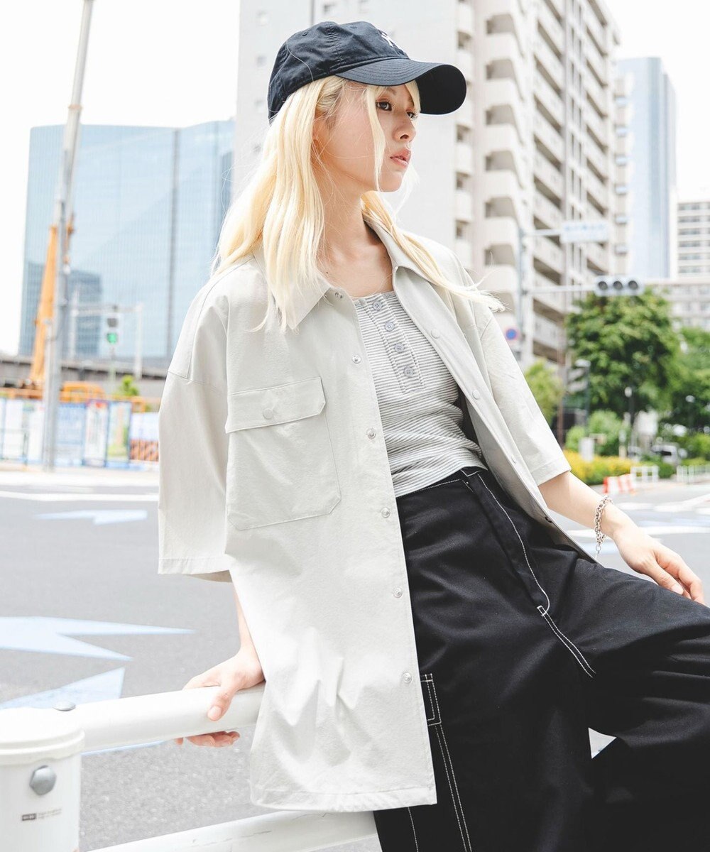 WEGO 【ユニセックス着用ITEM/MLサイズ展開/機能シャツ】リップストップシャツ（SS） 