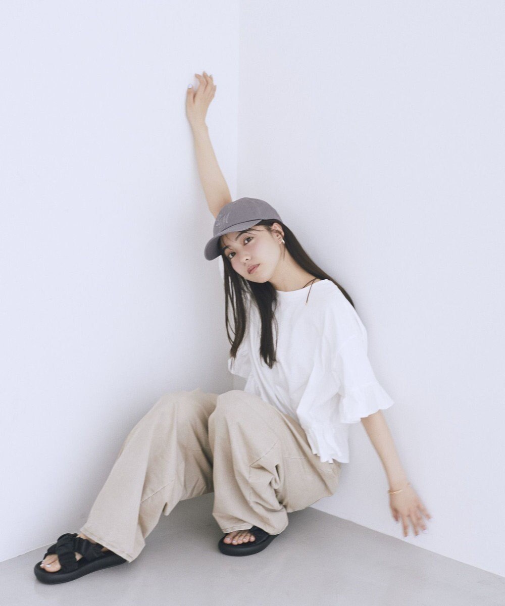 earth music&ecology ピグメントフリルTシャツ 