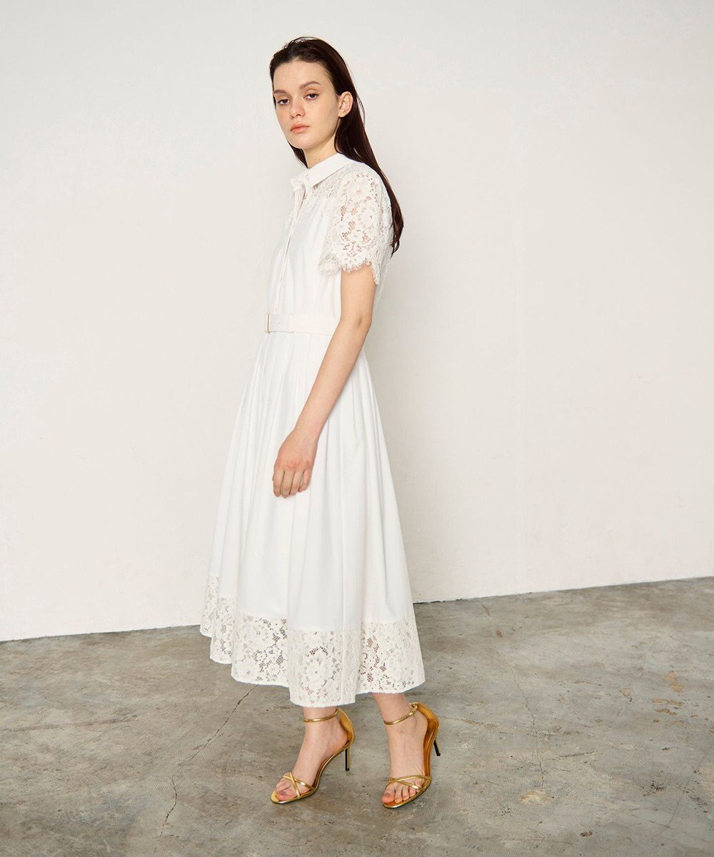 GRACE CONTINENTAL レースコンビタフタワンピース 