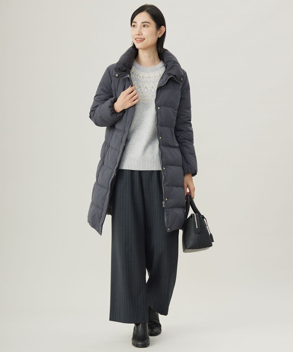 J.PRESS LADIES ブラッシュドマルチポリ ロング ダウン コート 