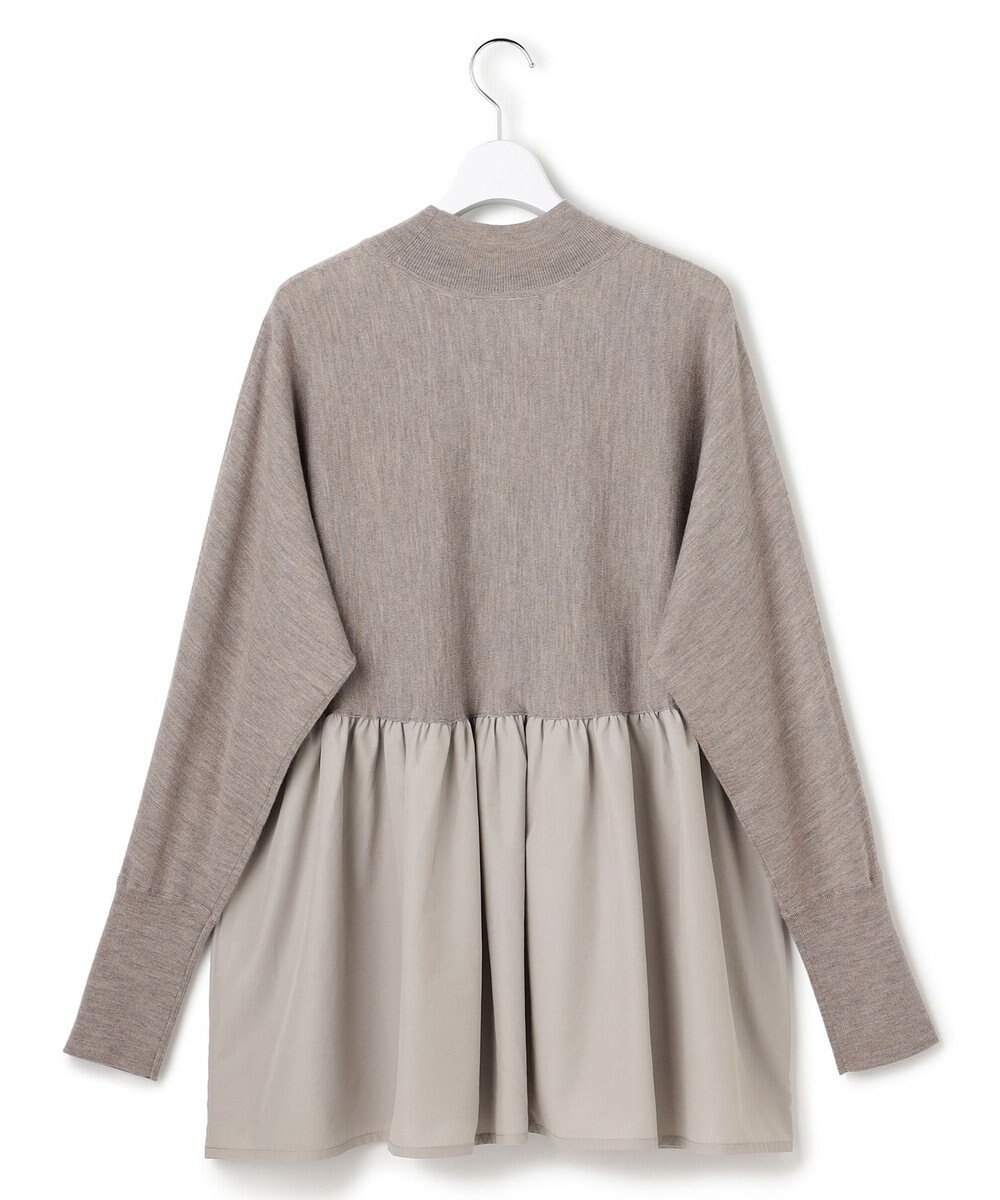 23区 L 【洗える】ギャザープルオーバー コンビ ニット 