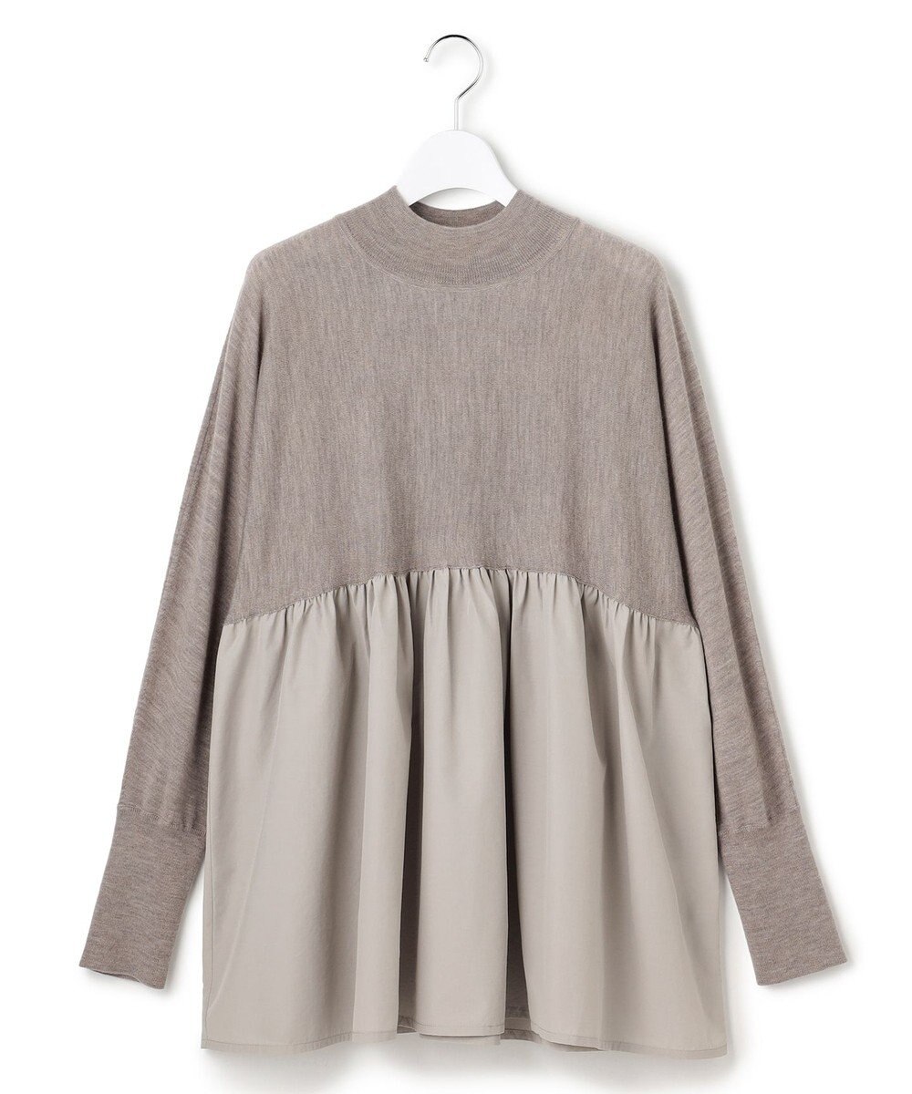 23区 L 【洗える】ギャザープルオーバー コンビ ニット 