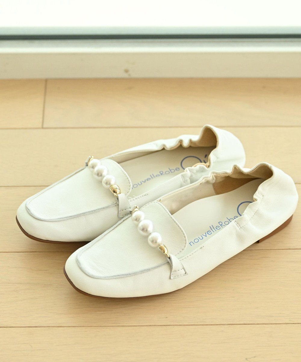 nouvelleRobe Oū 【本革・高反発】Pearl loafers スクエアトゥパルビットローファー 