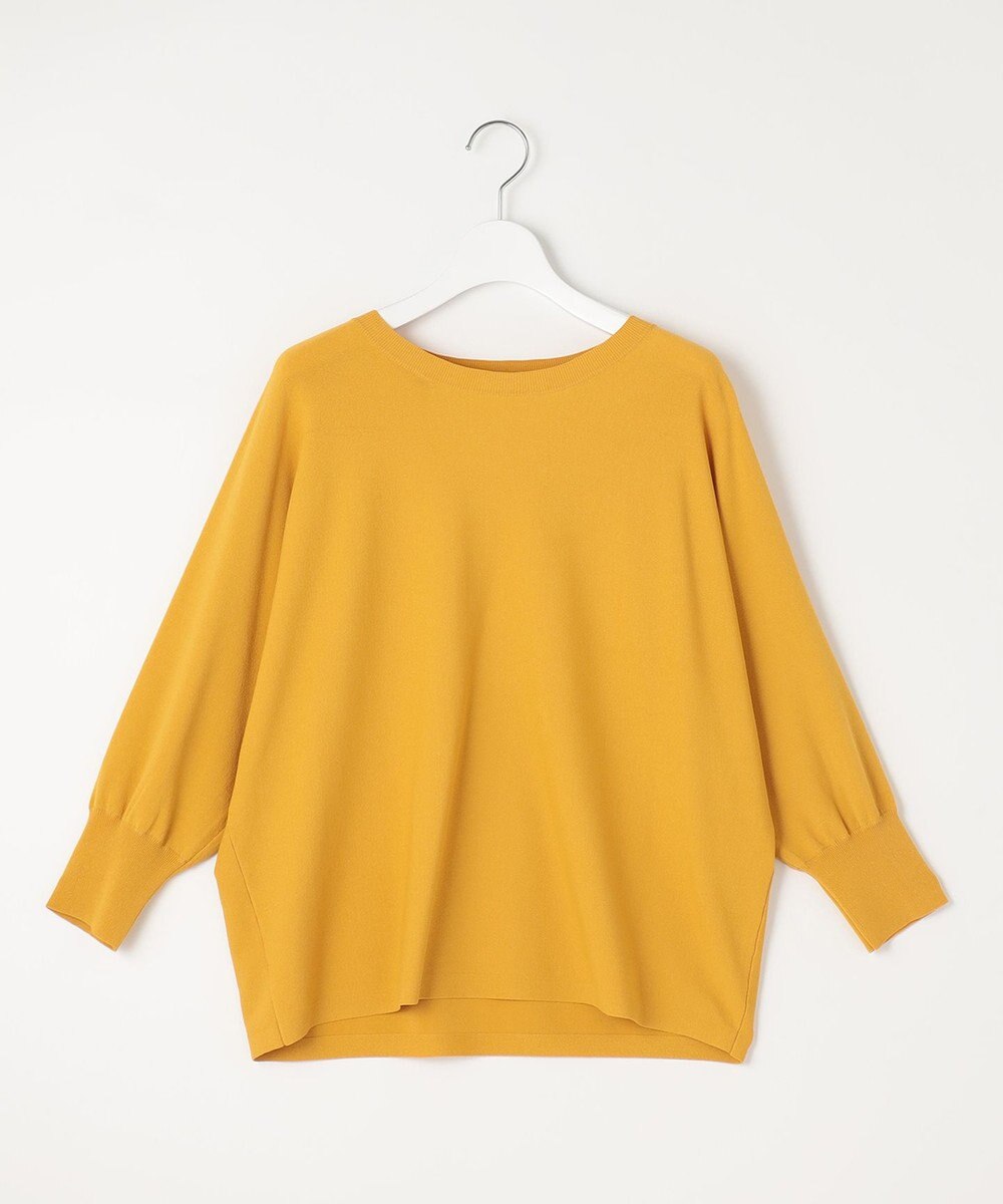 自由区 【洗える】クレープストレッチドルマンスリーブ7分袖 ニット 