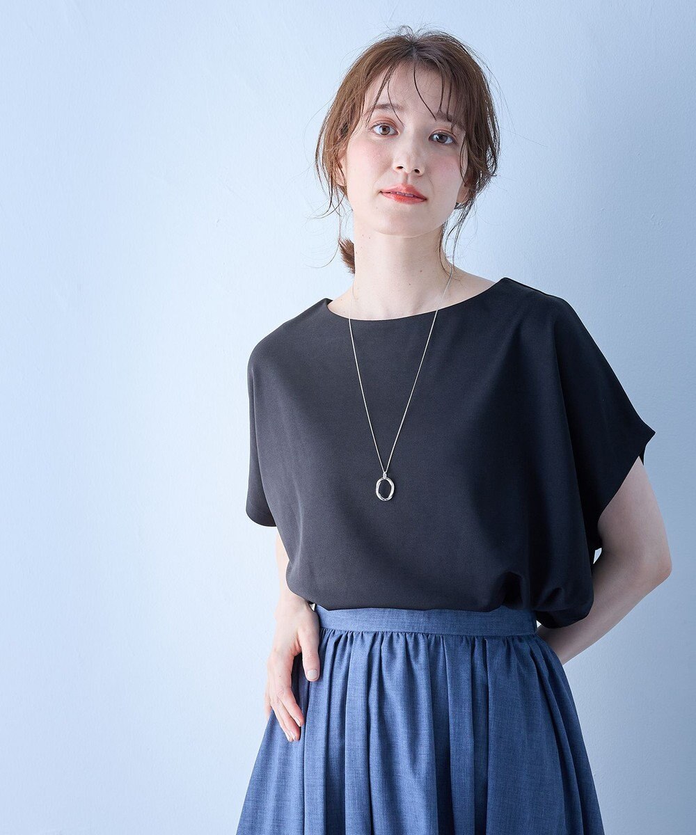 ANY 【洗濯機可/接触冷感/UVカット/アンチピリング】ドライポンチフレンチスリーブプルオーバー 