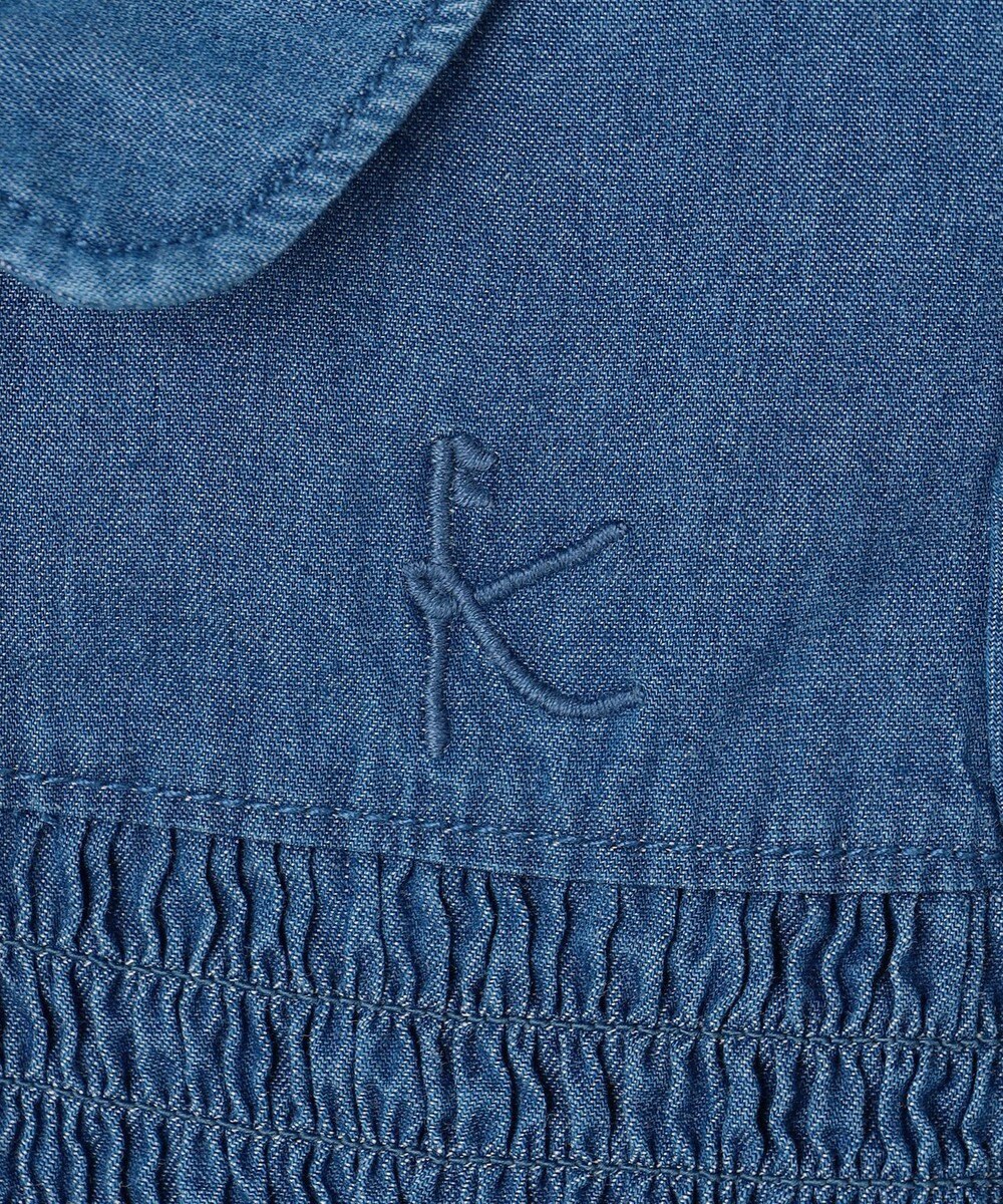 組曲 KIDS 【100㎝】 フラワーボタンデニムワンピース 