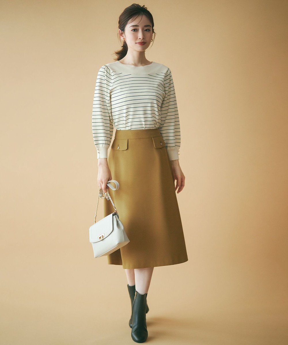 洗える】フラップポイントフレア スカート / any SiS | ファッション
