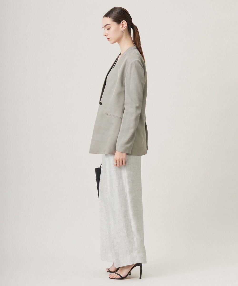 ICB L Vi/Ly/Liツイル  ノーカラージャケット 