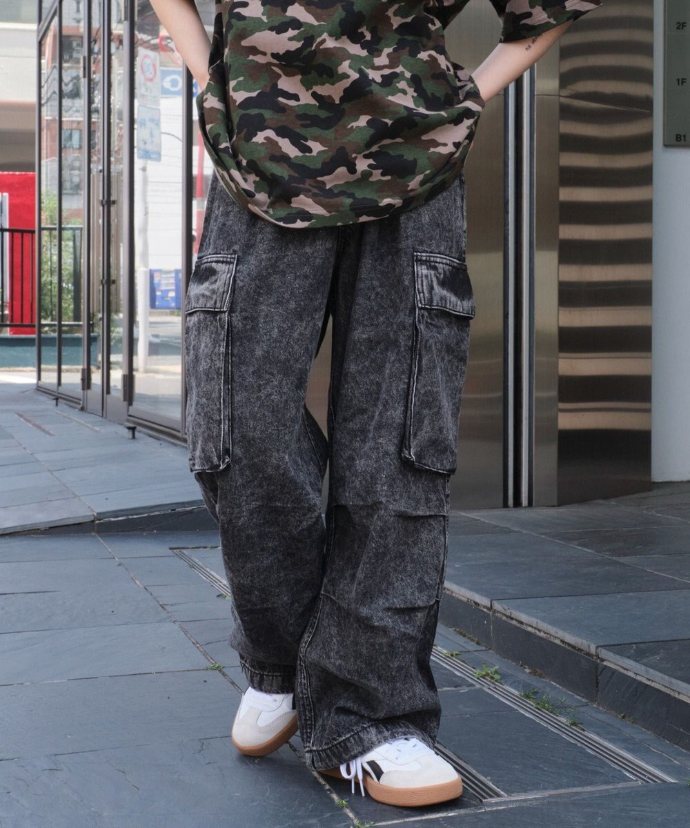 WEGO 【ユニセックス着用ITEM】デニムイージーカーゴパンツ 