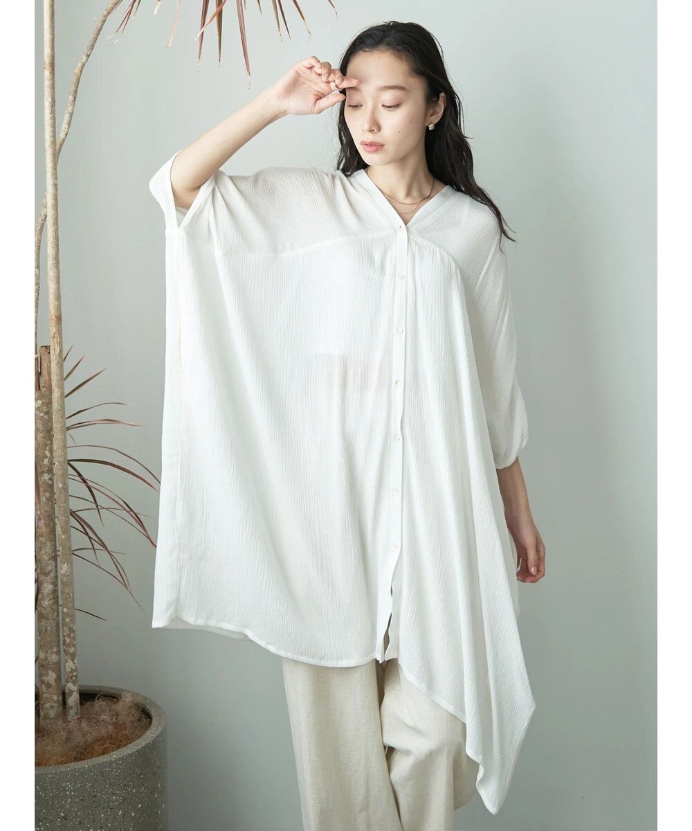 earth music&ecology レーヨンビッグシャツチュニック 