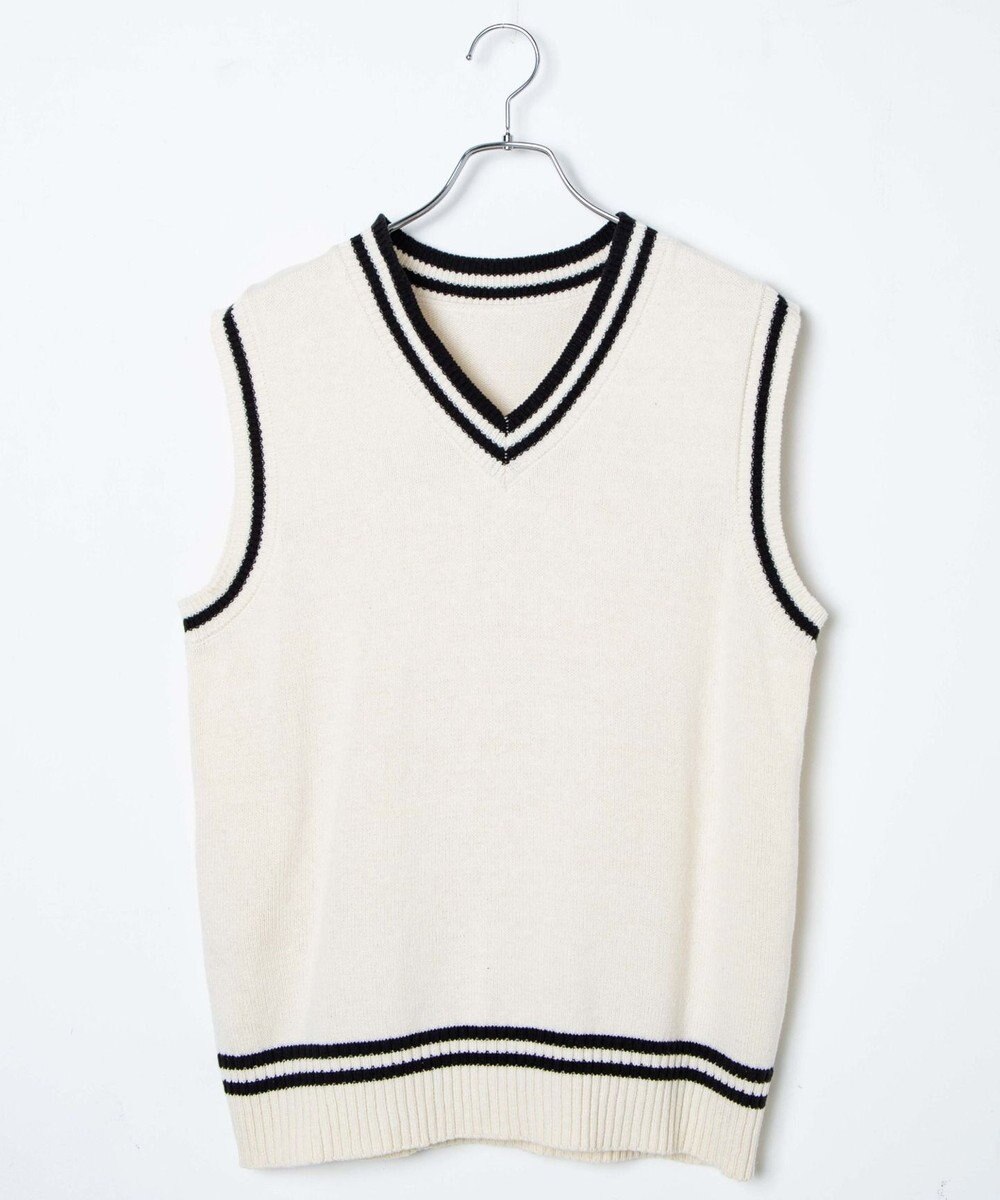 WEGO 【SCHOOLITEM】ラインスクールニットベスト 