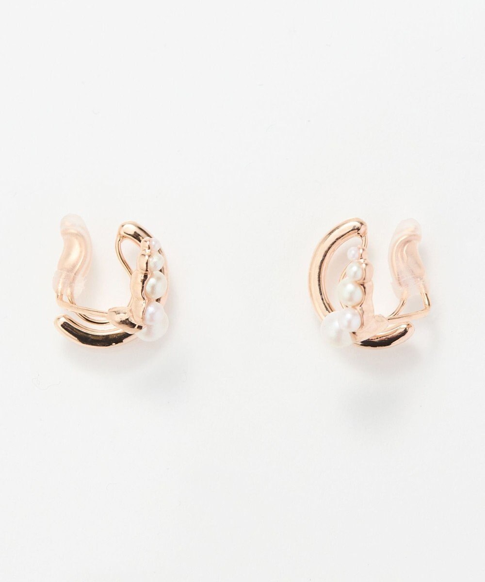 Phoebe 【痛くないシリーズ】ミルキーウェイパールフロートライトフィットイヤリング　シャンパンゴールド 