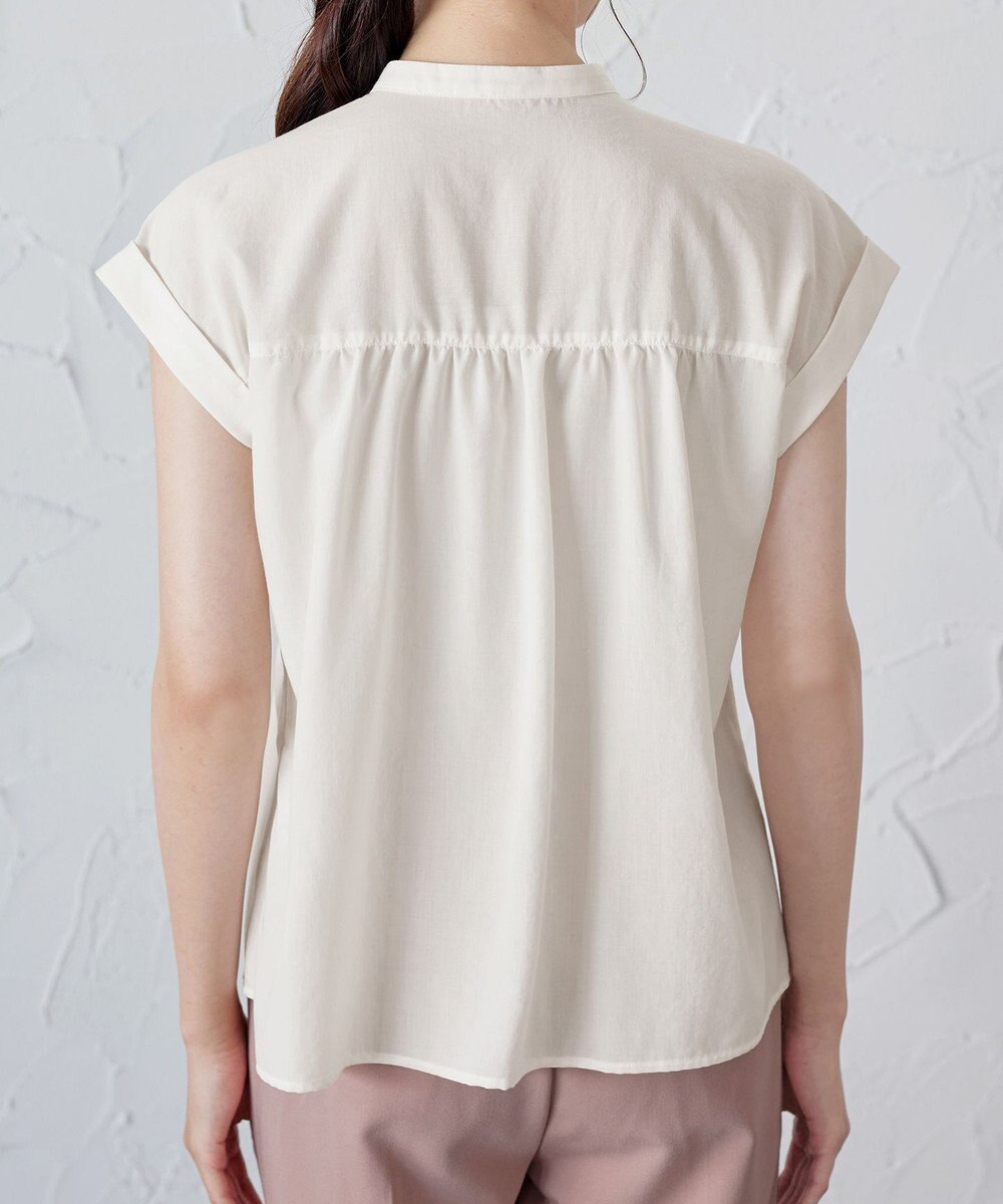 Tiaclasse 【洗える】フレンチスリーブピンタックブラウス 