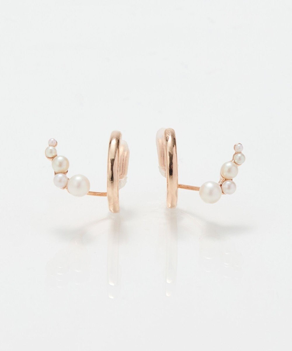 Phoebe 【痛くないシリーズ】ミルキーウェイパールフロートライトフィットイヤリング　シャンパンゴールド 