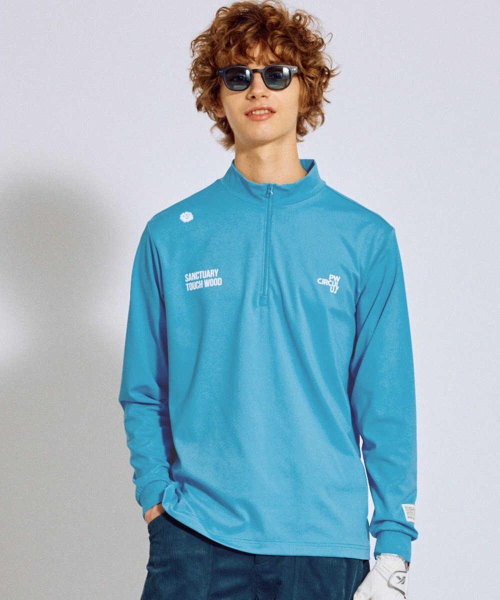 PW CIRCULUS 【吸水速乾 / UV遮蔽率99.5% UVカット / ストレッチ】【MEN】ハーフジップロングスリーブモックT ゴルフ 