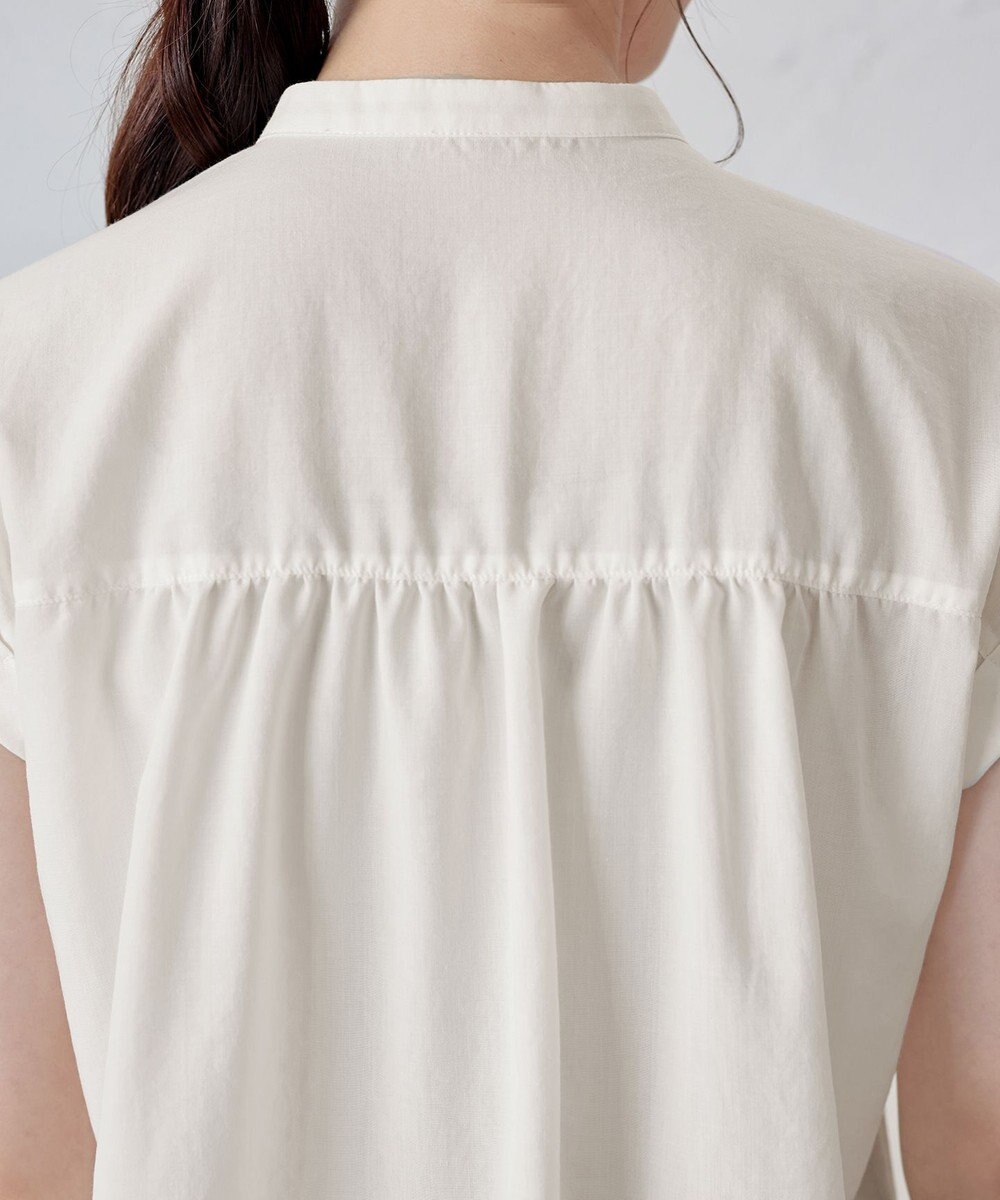 Tiaclasse 【洗える】フレンチスリーブピンタックブラウス 