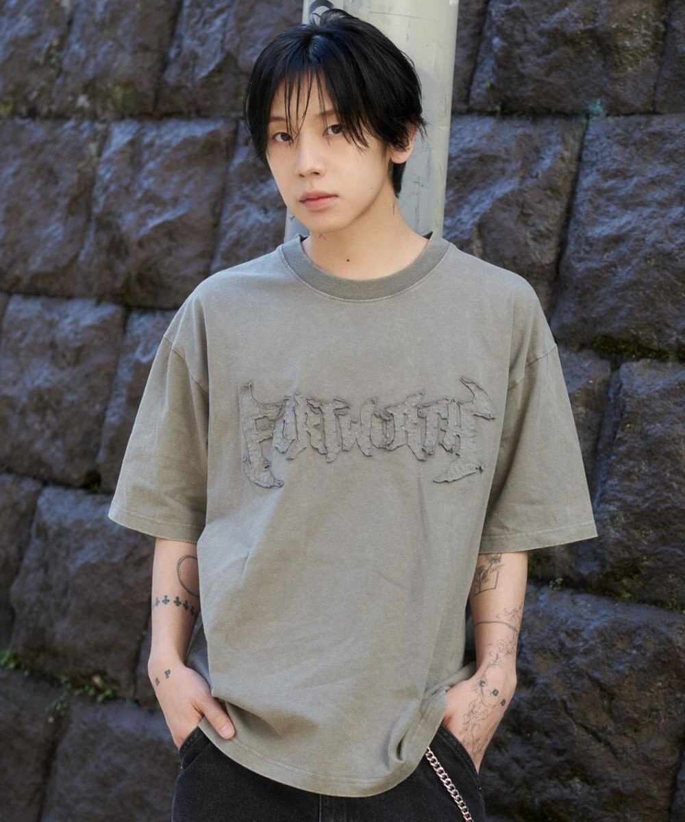 WEGO 【ユニセックス着用ITEM/MLサイズ展開】ブリーチダメージアップリケT（SS） 