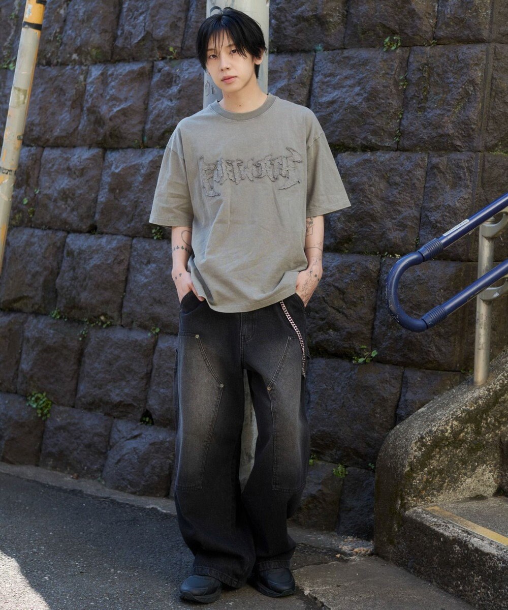 WEGO 【ユニセックス着用ITEM/MLサイズ展開】ブリーチダメージアップリケT（SS） 