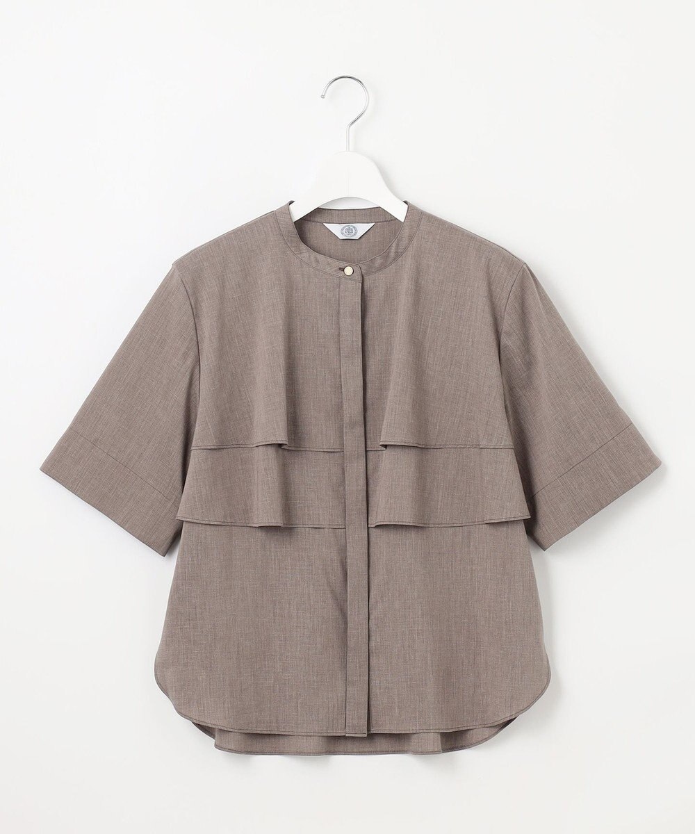 J.PRESS LADIES L 【洗える】ラミーポプリン ティアード ブラウス 