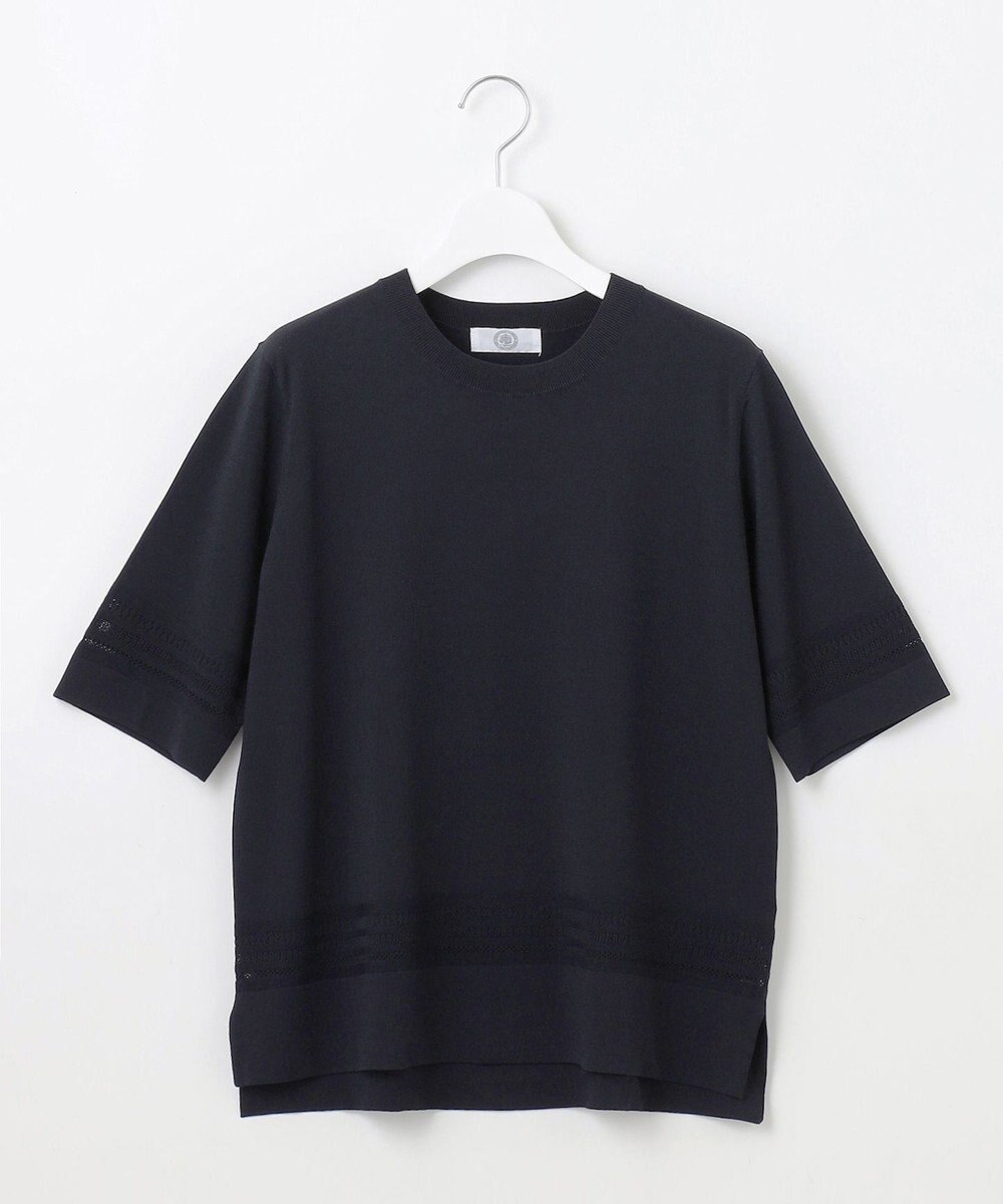 J.PRESS LADIES L 【洗える】レーヨンエリートストレッチ 編み柄 ニット 