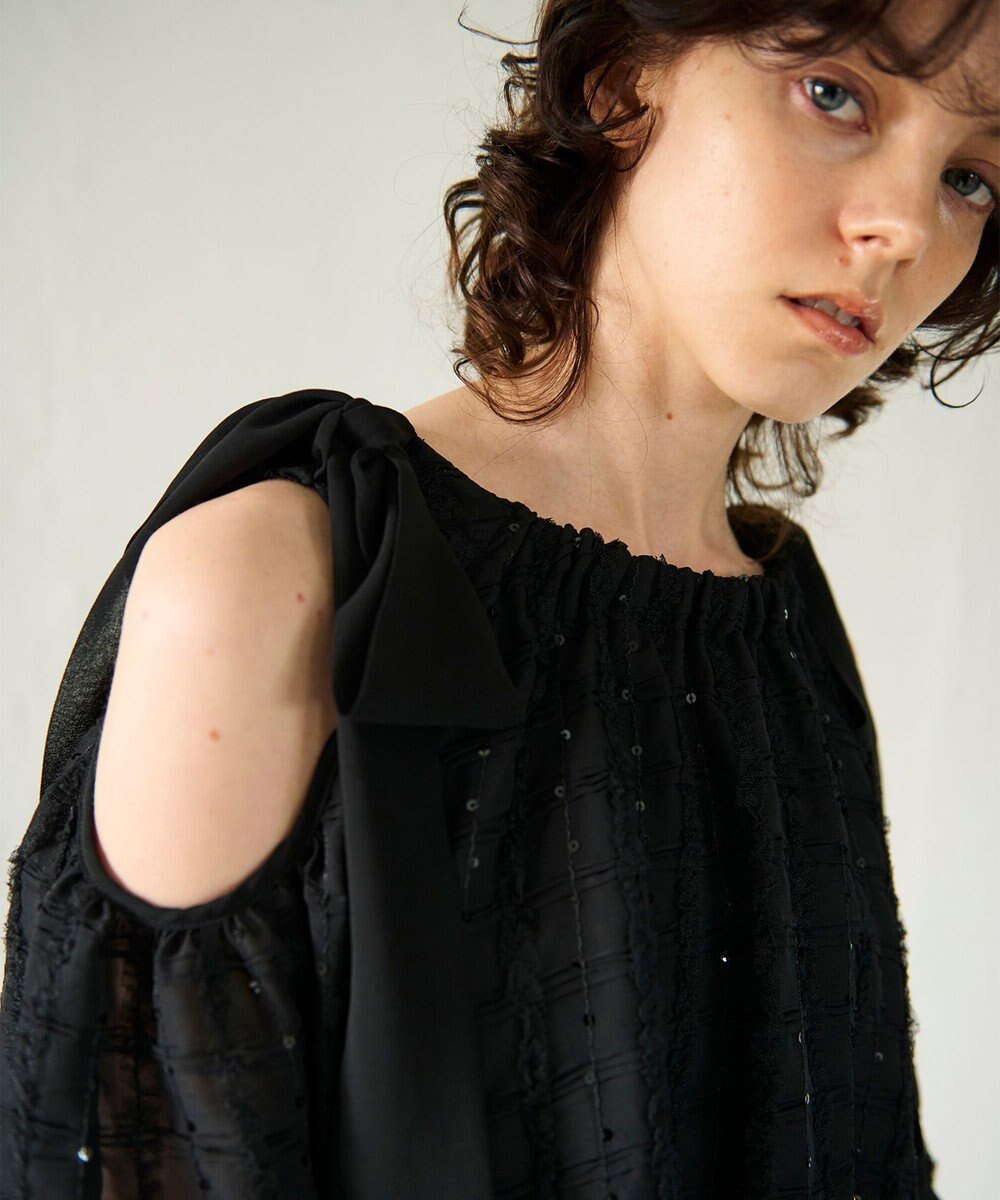 GRACE CONTINENTAL チュールフリルフレアトップ 