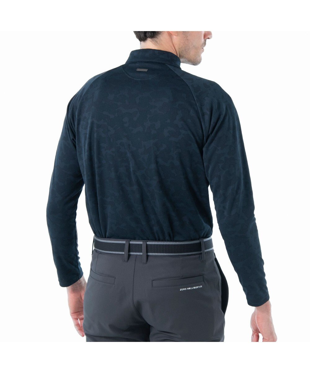 ZERO HALLIBURTON 【吸水速乾・UVカット】 カモフラージュ柄 ジャガード 長袖ポロシャツ ZHG-M5A9a 85126 