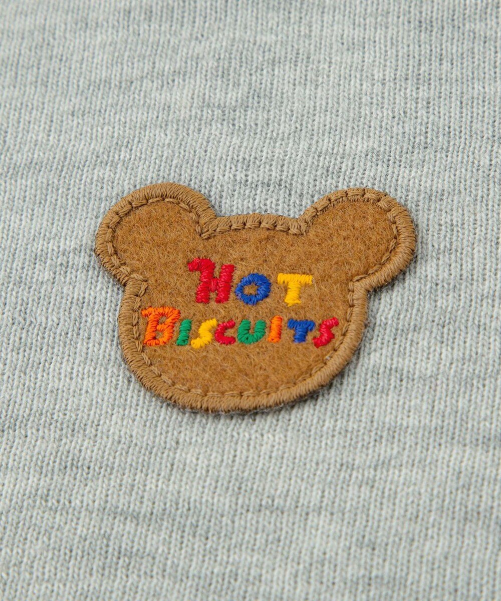 MIKI HOUSE HOT BISCUITS 【70-110cm】 エルボーパッチ 接結天竺長袖Tシャツ 