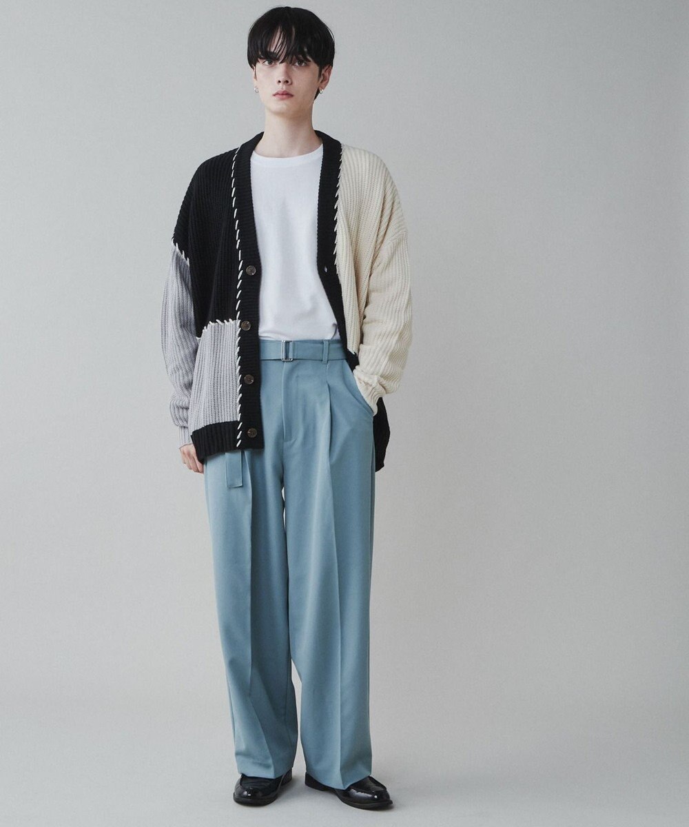 WEGO トロミ　ベルト付きワイドスラックス 