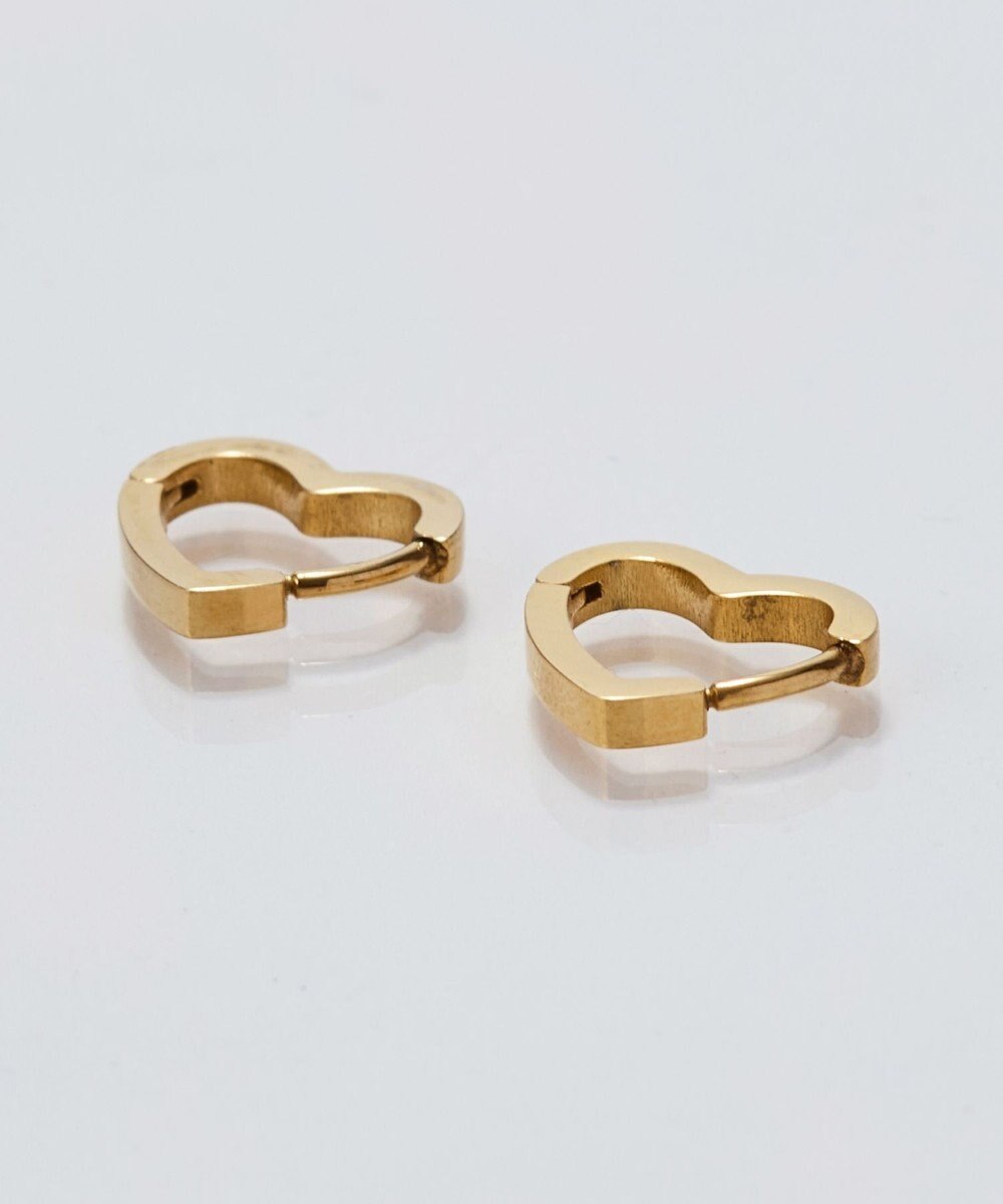 Phoebe 【金属アレルギー対応】ハートフープワンタッチピアス　ゴールド/サージカルステンレス 