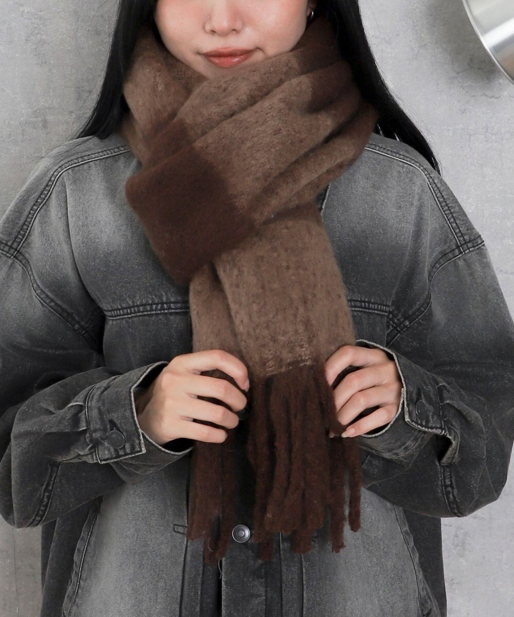 WEGO 【マフラー/ユニセックス着用】ワイドフリンジストール 