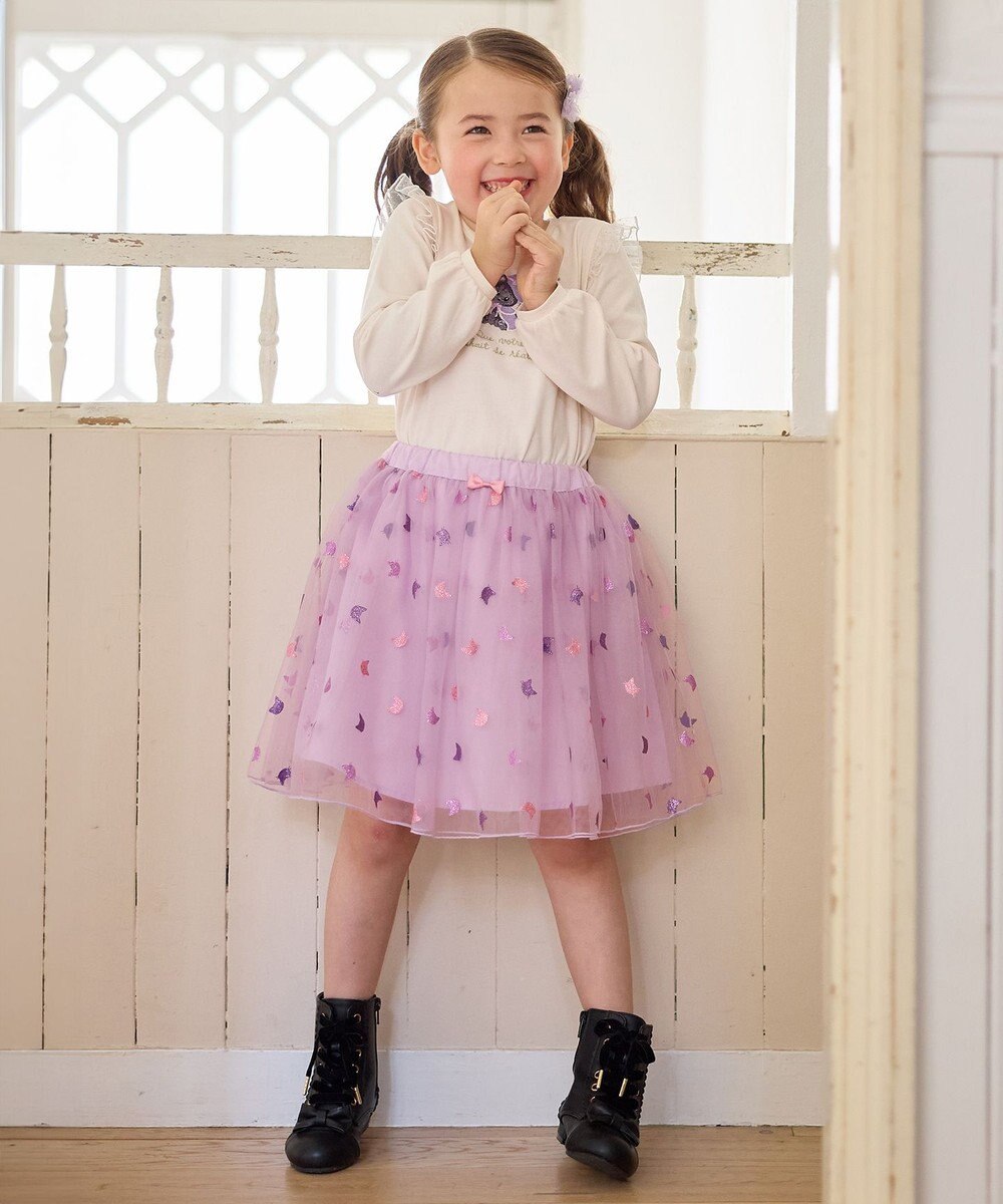 ANY KIDS ラメチュールフレアスカート 