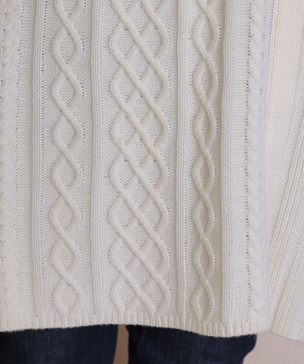 Tiaclasse アラン柄ニットチュニックワンピース 