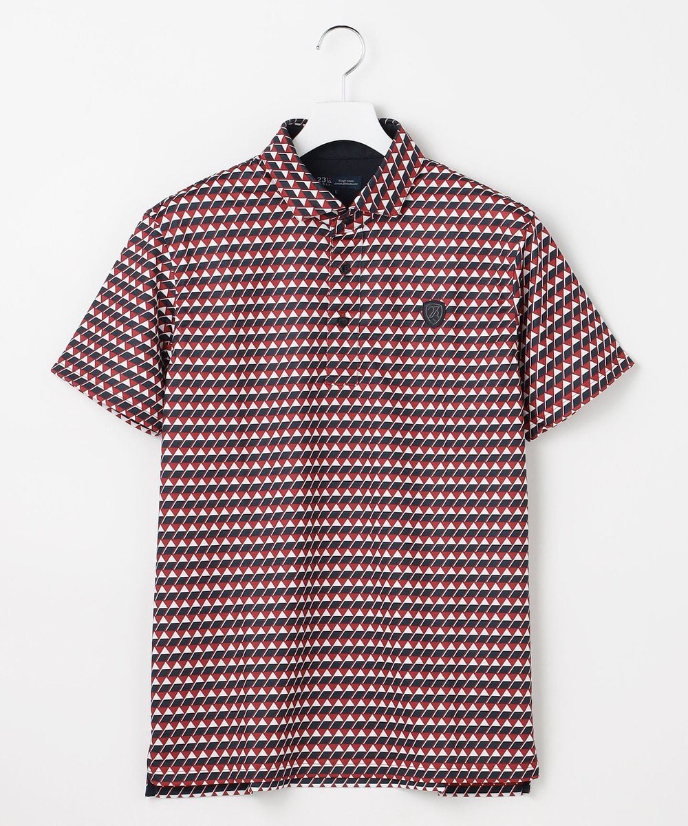 23区GOLF 【MEN】フラッグ総柄ポロシャツ 