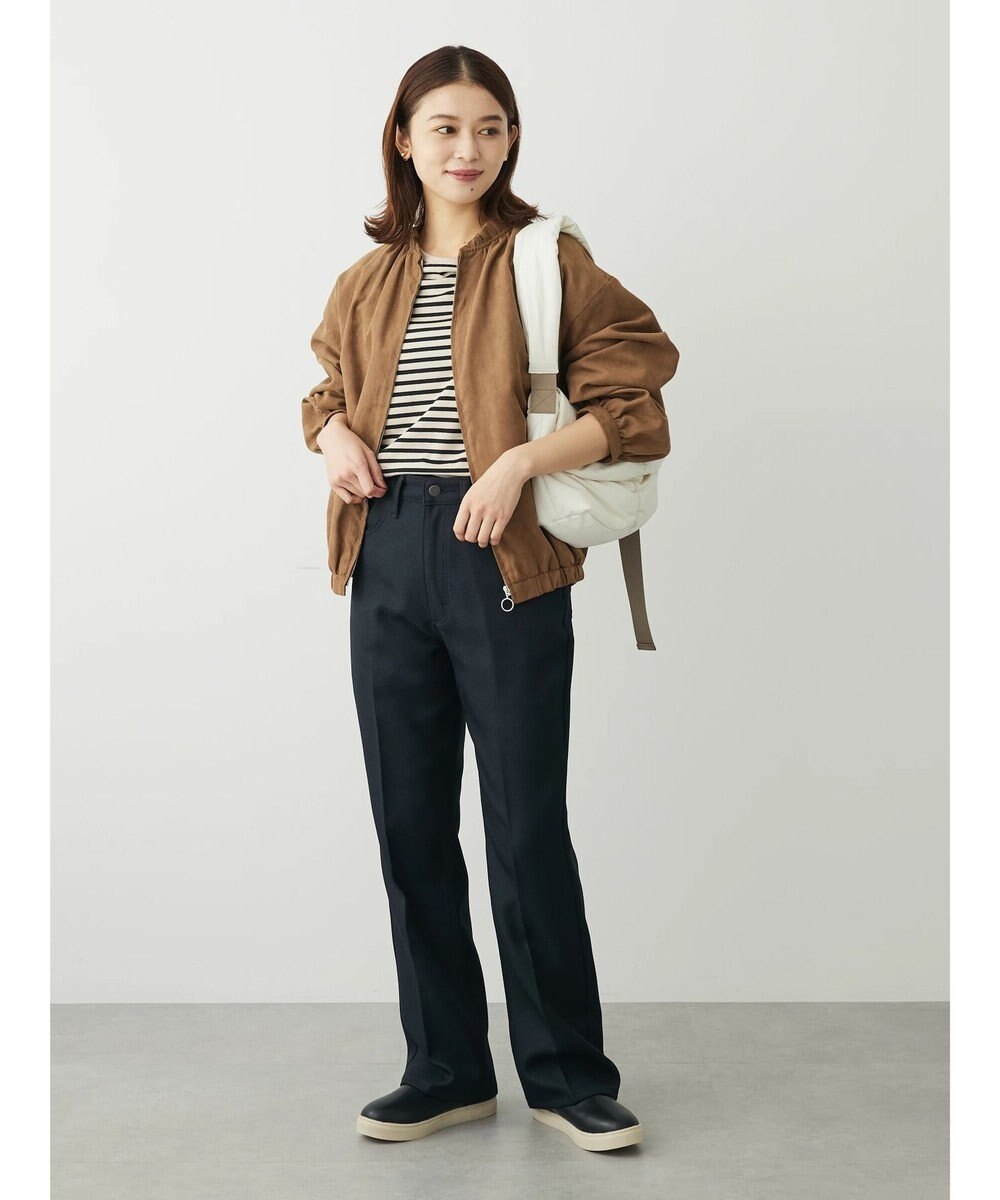 Green Parks スウェード調ギャザーブルゾン 